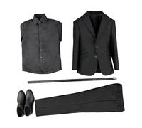 Fxzqgnh 1 Ensemble Vêtements Figurine Homme Vêtements Action Figure Poupée Miniature Accessoires Mode Costume en Tissu Réaliste Adapté pour Amateurs Dé, Noir