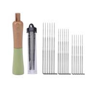 Fxzqgnh 1 Kit de Feutrage à Aiguille Outil Polyvalent avec Poignée Bois Ergonomique et Aiguilles Robustes Manipulation Sûre et Adapté Aux Créati, Vert