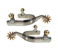 Fxzqgnh 1 Paire Eperons Cheval INOX Accessoires Equestres Antirouille Légèreté Utilisation Portable Convient Compétition Équitation Entraînement Ranch Ferme, Hommes Argent