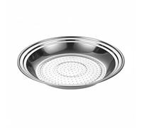 Fxzqgnh 1 Pièce Panier Vapeur Inox Plateau Rond Profond Surface Lisse Compatible Multi-usage pour Cuire Buns Légumes Poissons Adapté à Cuisine Domestique, Plateau Vapeur Étagé 304 Petits Trous