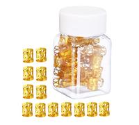 Fxzqgnh 100 Pièces Perles Tresses Cheveux Anneaux Métal Clips Bijoux Bagues Kit Décoration DIY pour Tous Adapté Aux Galas Photos Cérémonies, 100PCS Or avec