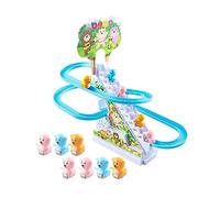 Fxzqgnh 12 Pièces Jouets Ours Escalade Jeu Plateau Ours Circuit Glissière Piste Course Jouet Fonction Electrique Lumières Assemblage Simple Adapté Aux Enfants, Type de Batterie