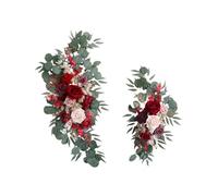 Fxzqgnh 2 Arches de Mariage Fleuries, Fleurs En Soie, Verdure, Composition Florale, Panneau de Bienvenue