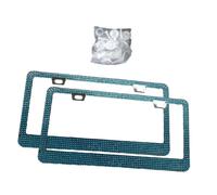 Fxzqgnh 2 Pièces Cadre de Plaque D'Immatriculation Porte Plaque Support D'Immatriculation Enjoliveur Métallique Brillant Accessoire de Boîte Cadeau AP, Bleu