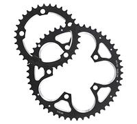Fxzqgnh 2 Pièces Plateau de Vélo Route Couronne Double 34-50T BCD 110mm Alliage d'Aluminium Usiné CNC Antirouille pour Cyclistes Longue Distance Réparation, Le Noir