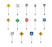 Fxzqgnh 2 X 14 Panneaux de Signalisation Miniatures pour Maquettes Architecturales, Fabriqués Artisanalement avec Un Grand Souci Du Détail et Un Réalisme Sais