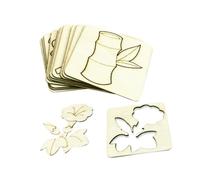 Fxzqgnh 24 Pièces Pochoirs Dessin Enfant Modèles Bois Peinture Stencils DIY Éducatifs Créatifs Adaptés pour École Maternelle Loisirs à Domicile Décoration Fes, 12 Pièces