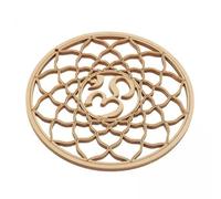 Fxzqgnh 2x Sculpture Murale Bois Ornement Géométrie Sacrée Décor Suspendu Découpe Disque Naturel Approprié pour Salon Chambre Bureau
