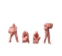 Fxzqgnh 4 Pièces Scène Miniature Logistique Compactes Figurines Livreurs avec Boîte Discrètes Figurine Livreur pour Collectionneurs, Modèle Blanc À Peindre Soi-même