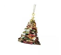 Fxzqgnh 5 Décorations de Sapin de Noël En Forme de Livres - Le Cadeau Idéal pour Les Amoureux Des Livres ! Une Jolie Pile de Livres à Suspendre dans Une
