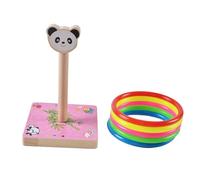 Fxzqgnh 5 Pièces Animal Lancer D'Anneaux Bois Jeu de Lancer Anneau Activité Interactif Puzzle Convient Aux Enfants Adultes Fêtes Jardin Mariage, Panda
