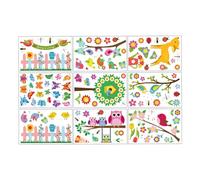 Fxzqgnh 9 Planches D'autocollants pour Fenêtres avec Papillons, Fleurs, Oiseaux, Arbres, Branches Printanières et Autocollants Muraux Statiques pour La Ma