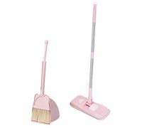Fxzqgnh Balayette Enfant Lot Balai Pelle Mop Ensemble Nettoyage Matériau Acier PP Cloth Fonction Didactique Adapté à Jeu Apprentissage Cadeau Intérieur, Rose