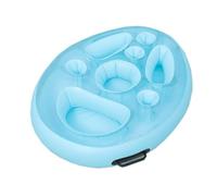 Fxzqgnh Bar Flottant Piscine Portable Plateau Gonflable avec Porte-Gobelets Glacière Plateau avec Compartiments pour Familles, Bleu, 70 50 10cm
