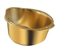 Fxzqgnh Bassine à Riz avec Panier D'égouttage, Passoire Ménagère Robuste, Accessoire de Cuisine pour, Les, Les Tomates, Le, or