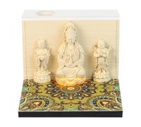 Fxzqgnh Bloc-notes Calendrier 2025, Décoratif et Pratique, Statue de Guanyin En Position Du