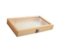 Fxzqgnh Boîte à Bijoux, Coffret de Rangement, Vitrine en Bois Anti-poussière, Présentoir à Bijoux pour Bracelets de Cheville et Boucles d'oreilles, Bois 38x22x5.5 Cm