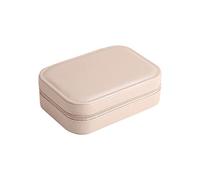 Fxzqgnh Boîte à Bijoux Valise Rangement Bijoux Portable Double Compartiment PU Cuir Intérieur Doux Séparateurs Amovibles Convient Femme Fille Déplacement Prés, Rose