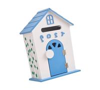 Fxzqgnh Boîte Aux Lettres Murale En Bois, Boîte Aux Lettres pour école Maternelle de Style Champêtre, 21,8 X 11,9 X 32 Cm, Décorative, Polyvalente, pour Usage, Bleu