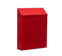 Fxzqgnh Boîte Aux Lettres Murale En Fer avec Compartiment à Journaux, Verrouillable, Intérieur Spacieux, Robuste, Convient pour Une, Un Balcon Ou U, Rouge
