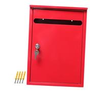Fxzqgnh Boîte Aux Lettres Murale Verrouillable En Métal, Construction En Fer, Résistante Aux Intempéries, Idéale pour Une Utilisation Extérieure à La Maison, ROUGE