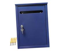 Fxzqgnh Boîte Aux Lettres Murale Verrouillable En Métal, Construction En Fer, Résistante Aux Intempéries, Idéale pour Une Utilisation Extérieure à La Maison, BLEU