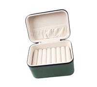 Fxzqgnh Boîte de Rangement pour Bracelets Mallette à Bijoux Coffret de Transport Support D'Exposition en Cuir PU avec Doublure Douce Adapté pour Offrir en Cad, Vert