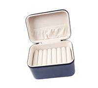 Fxzqgnh Boîte de Rangement pour Bracelets Mallette à Bijoux Coffret de Transport Support D'Exposition en Cuir PU avec Doublure Douce Adapté pour Offrir en Cad, Bleu