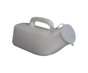 Fxzqgnh Bouteille pour Homme avec Poignée, Couvercle En Polypropylène Solide, Capacité 1200 Ml, Idéale pour Les Contenant de Recueil D'urine Port, blanc