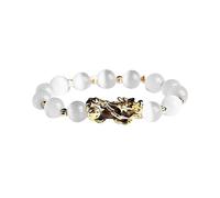 Fxzqgnh Bracelet Feng Shui Perles Pi Yao Accessoire Traditionnel Tendance Changement de Couleur Confection Minutieuse Adaptée Cadeau Décoration Domicile, Le Vert Devient Jaune