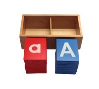 Fxzqgnh Cartes Flash Alphabet Papier abrasif en bois Lettres anglaises Aides pédagogiques pour enfants