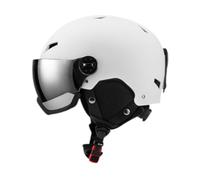 Fxzqgnh Casque de Snowboard avec Lunettes Fixes Casque de Ski Polyvalent Matériaux Robustes Doublure Respirante Système de Sangle Réglable Doublure Amovible à, XL Blanc