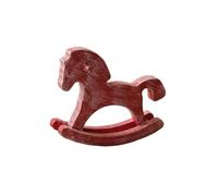 Fxzqgnh Cheval à Bascule En Bois, pour La Maison, Les Loisirs Créatifs, Comme Jouet de Bureau Ou Centre de Table, Cadeau Idéal et Décoratif, Rouge