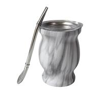Fxzqgnh Collection de Tasses à Yerba Maté, Ensemble de Tasses à Thé Double Paroi de 24 Cl pour La Maison, Gris