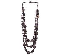 Fxzqgnh Collier Pendentif Longue Chaine avec Perles de Bois Naturel Élégant Fait Adapté pour Dames Événement Festif Loisirs Soirée, Café