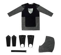Fxzqgnh Costume de Chevalier pour Enfant Déguisement Médiéval Complet Garçon Polyester Accessoires Inclus pour Célébration Spectacle Thématique Théâtre Jeu D, Xl
