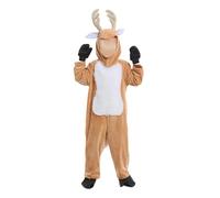 Fxzqgnh Costume Elf Combinaison Déguisement de Noël avec Accessoires Renne Gants Couvre-chaussures Tissu Doux Adaptée à la Fête de Noël Jeu de Rôles, 105 cm à 120 cm