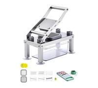 Fxzqgnh Coupe-légumes, Hachoir Manuel, Appareil de Cuisine Professionnel avec Récipient, Coupe-légumes pour Pommes de Terre, Fromage, Concombres, avec 9 Lames