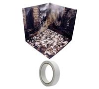 Fxzqgnh Décor de Garage à L'échelle 1/12 pour Figurines, Mini Voitures Moulées sous Pression, Poupées, Jouets de Scène de Véhicules, 8,46 Pouces X 8,46 Po, Ruines
