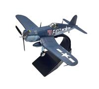 Fxzqgnh Diecast Plane Model Maquette F4U-1 Chasseur Avion Réplique Métal Alloy avec Détails Réalistes du Cockpit Présentation Professionnelle sur Socle
