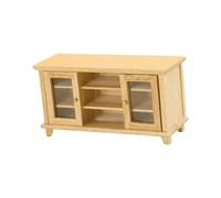 Fxzqgnh Dollhouse Miniature Cabinet Meuble de Rangement en Bois Accessoires Miniatures Maison de Poupée TV Adapté pour Jeux Imaginatifs Décoration Intérieure, Bois