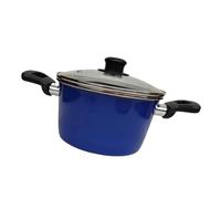 Fxzqgnh émaillée, Pot de Cuisson, Casserole émaillée pour Cuisinière à/induction, Bouillon, Chili, Ragoût, Bleu, 20.8 Cm