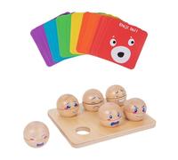 Fxzqgnh Emotion Expression Ball Ensemble d'Activités Éducatives en Bois avec Blocs de Construction Jeu de Puzzle Interactif et Défi d'Expressions Adapté aux