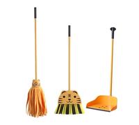 Fxzqgnh Ensemble de Balai 7 Pièces pour Enfants, Kit de Nettoyage pour Enfants, Accessoires Ménagers, Mini Pelle à Poussière Compacte, Poils Denses Qui Ne per, 3 PIÈCES