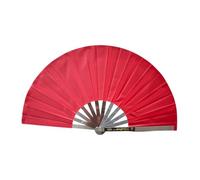 Fxzqgnh Éventail Pliable en Acier Inoxydable, éventail Tai, éventail de Chinois pour Spectacles, Accessoires de Danse, Festivals et Fêtes, Rouge
