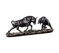 Fxzqgnh Feng Shui et Statue de Taureau, Figurine de Taureau, Collection de Sculptures de Vaches, Sculpture Animale pour Salon, étagères, Cadeau D'annivers, Cuivre 40x11x15.5cm