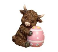 Fxzqgnh Figurine de Vache En Résine, Thème Pâques, Adorable Statuette D'animal pour Décoration de Table.