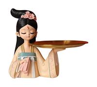 Fxzqgnh Figurines Féminines Chinoises des Dynasties Tang, Plateau de Présentation, Organiseur Décoratif pour Clés, en-Cas, Bagues et Colliers, 18x15cm