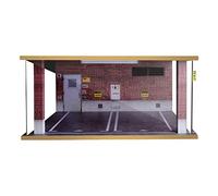 Fxzqgnh Garage Miniature pour Exposition de Voitures Miniatures, Scène de Métro, Vitrine pour Accessoires de Modélisme, Diorama de Garage, Mur de briques rouges