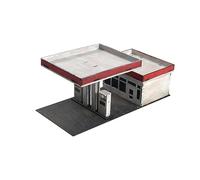 Fxzqgnh Gas Station Maquette Maison Puzzle Bois Assemblage Diorama Éducatif Scène Miniature Décoration Artisanale Adaptée pour Enfants Chambre Bureau, moderne